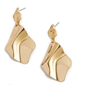 Wavey Gold Drop Earrings